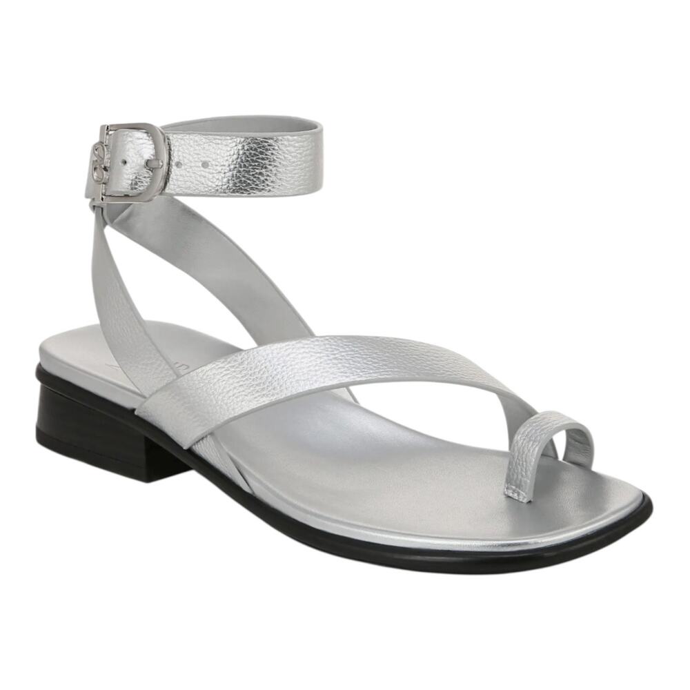 Naturalizer Women's Birch Toe Loop Ankle Strap Sandals Silver Size 8